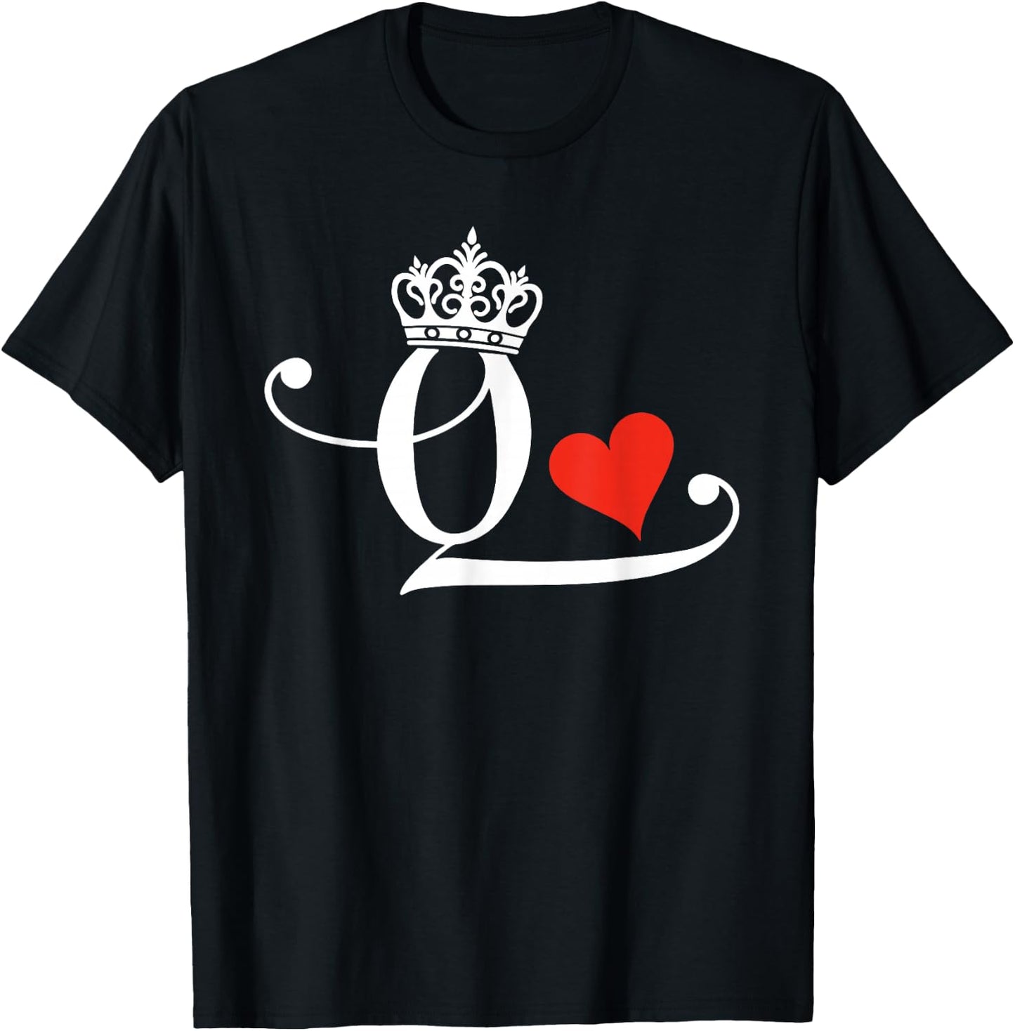 King & Queen of Hearts Matching Couple Saint Valentine's Day T-Shirt - T-Shirt | Black