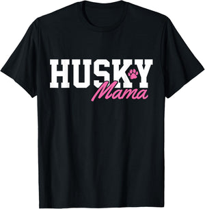 Siberian Husky Dog Mom Mama T-Shirt - T-Shirt | Black