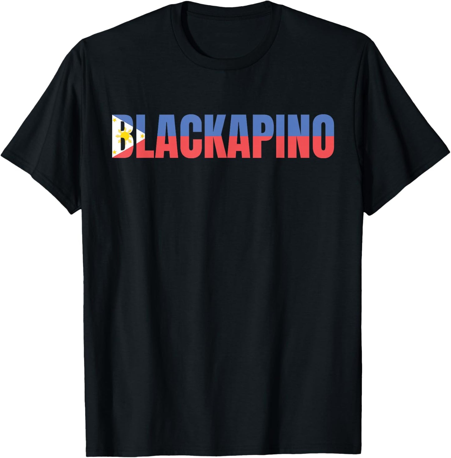 Blackapino with Philippines Flag, Black Filipino, Blackapino T-Shirt - T-Shirt | Black