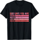 Vintage God Says You Are Strong Worthy Loved Enough Gift T-Shirt - T-Shirt | Black