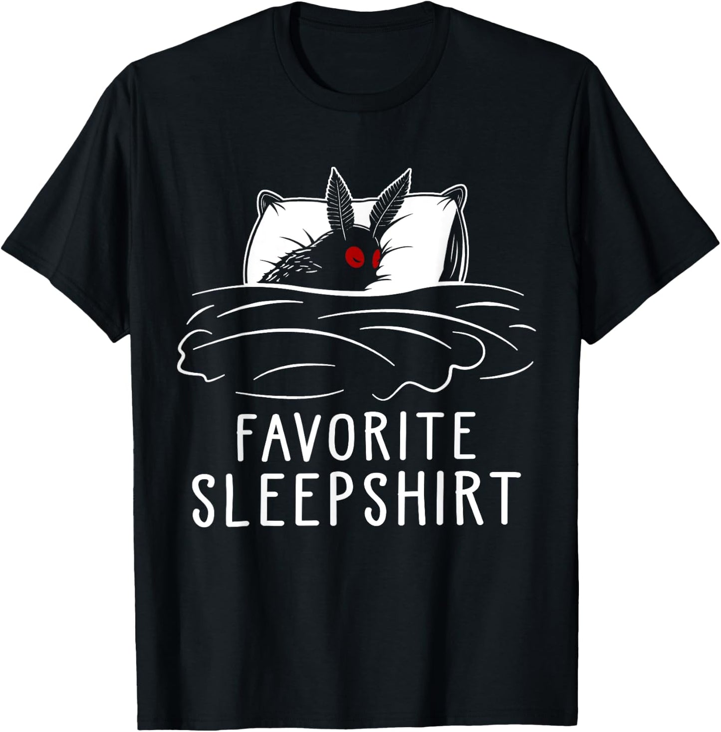 Cryptozoology Mothman Cryptid Favorite Sleep T-Shirt - T-Shirt | Black