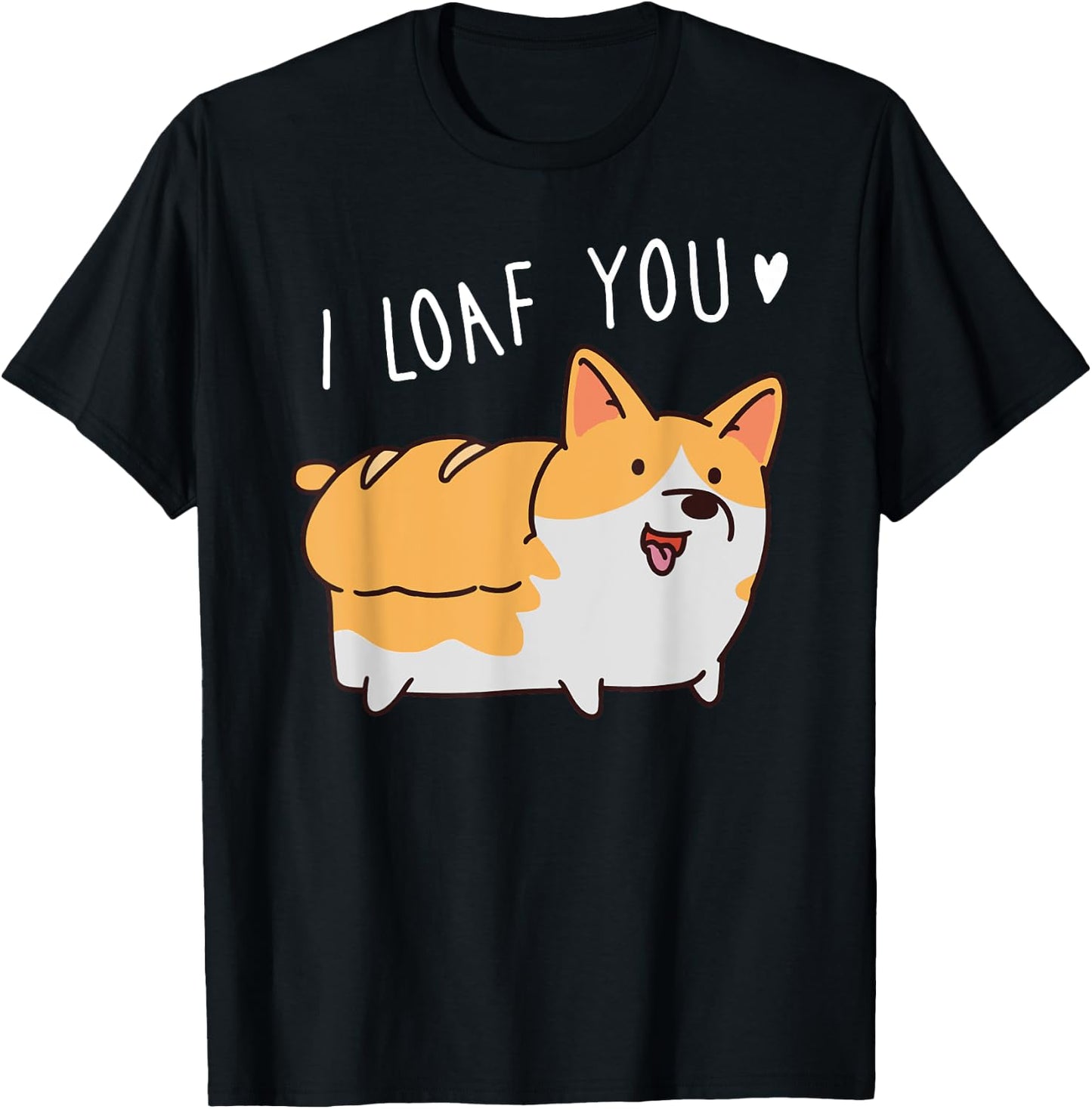 Cute Funny Dog Puppy Loaf Bread Love Men Women Kids T-Shirt - T-Shirt | Black