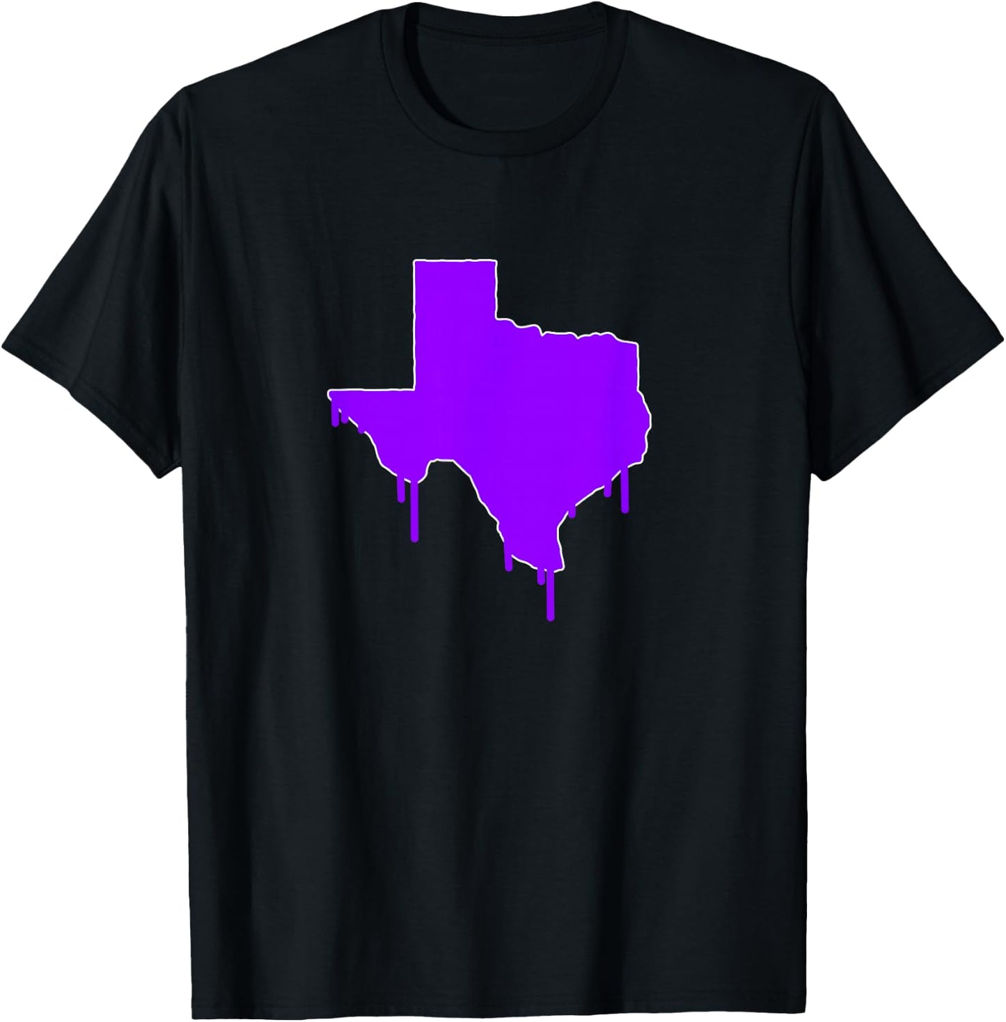 Purple Texas State Drip South Houston TX 713 Slab Lean Screw T-Shirt - T-Shirt | Black
