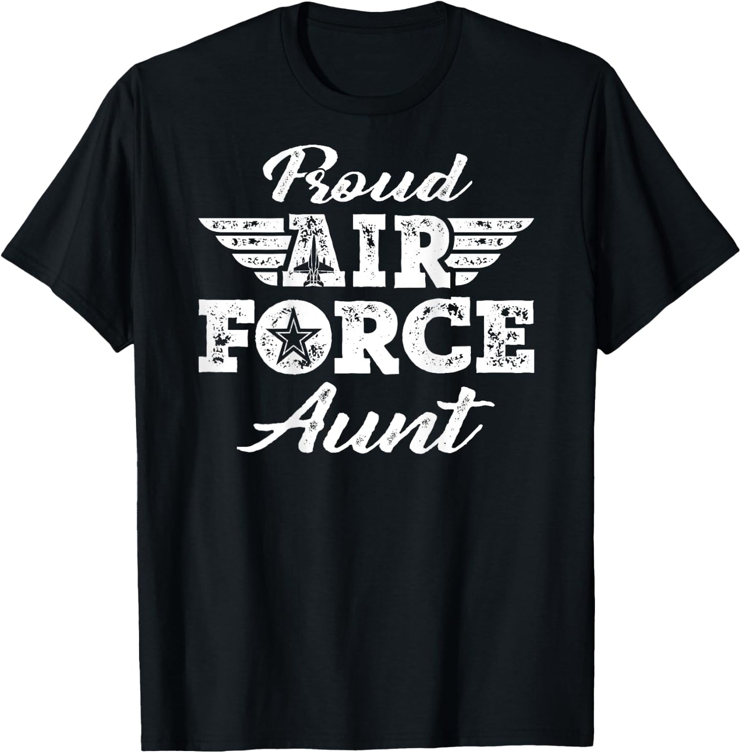 Proud US Air Force Aunt - Pride Military Family Auntie Gifts T-Shirt - T-Shirt | Black
