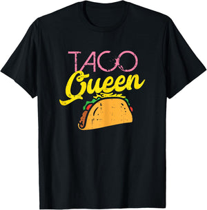 Taco Queen Funny Cinco De Mayo Mexican Food Foodie Women T-Shirt - T-Shirt | Black