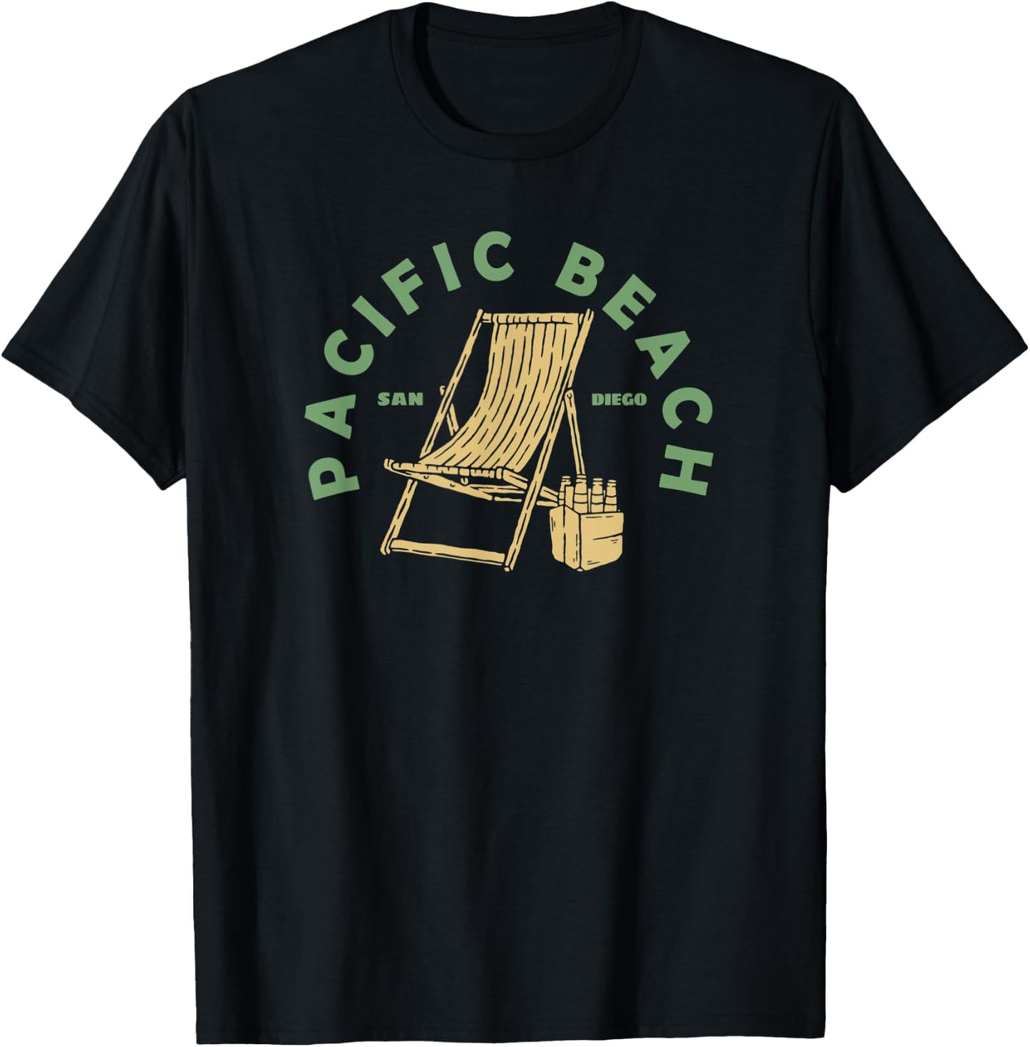Pacific Beach San Diego Funny Beach Beer Vacation T-Shirt - T-Shirt | Black