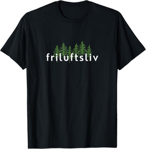 Friluftsliv Nordic Outdoor Living Norwegian Way of Life T-Shirt - T-Shirt | Black