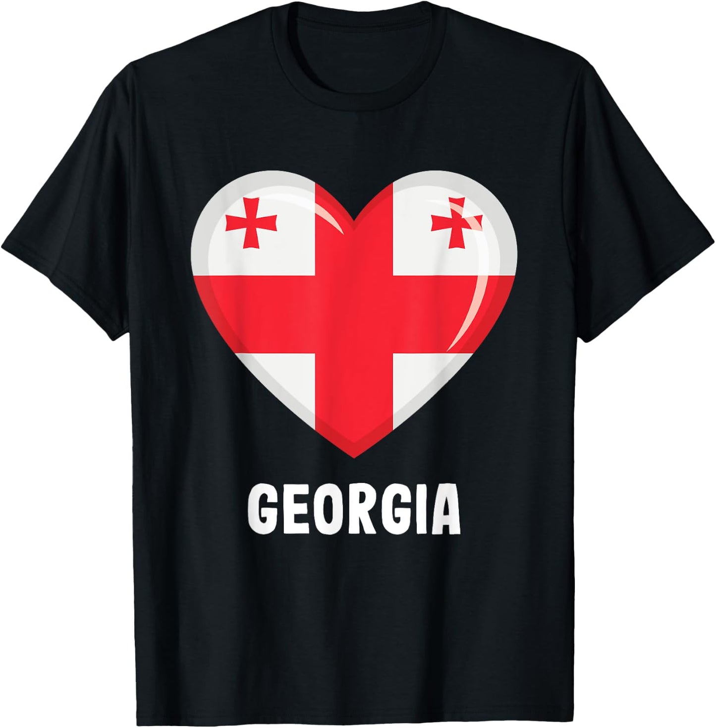 Georgian Flag Jersey T-Shirt - T-Shirt | Black