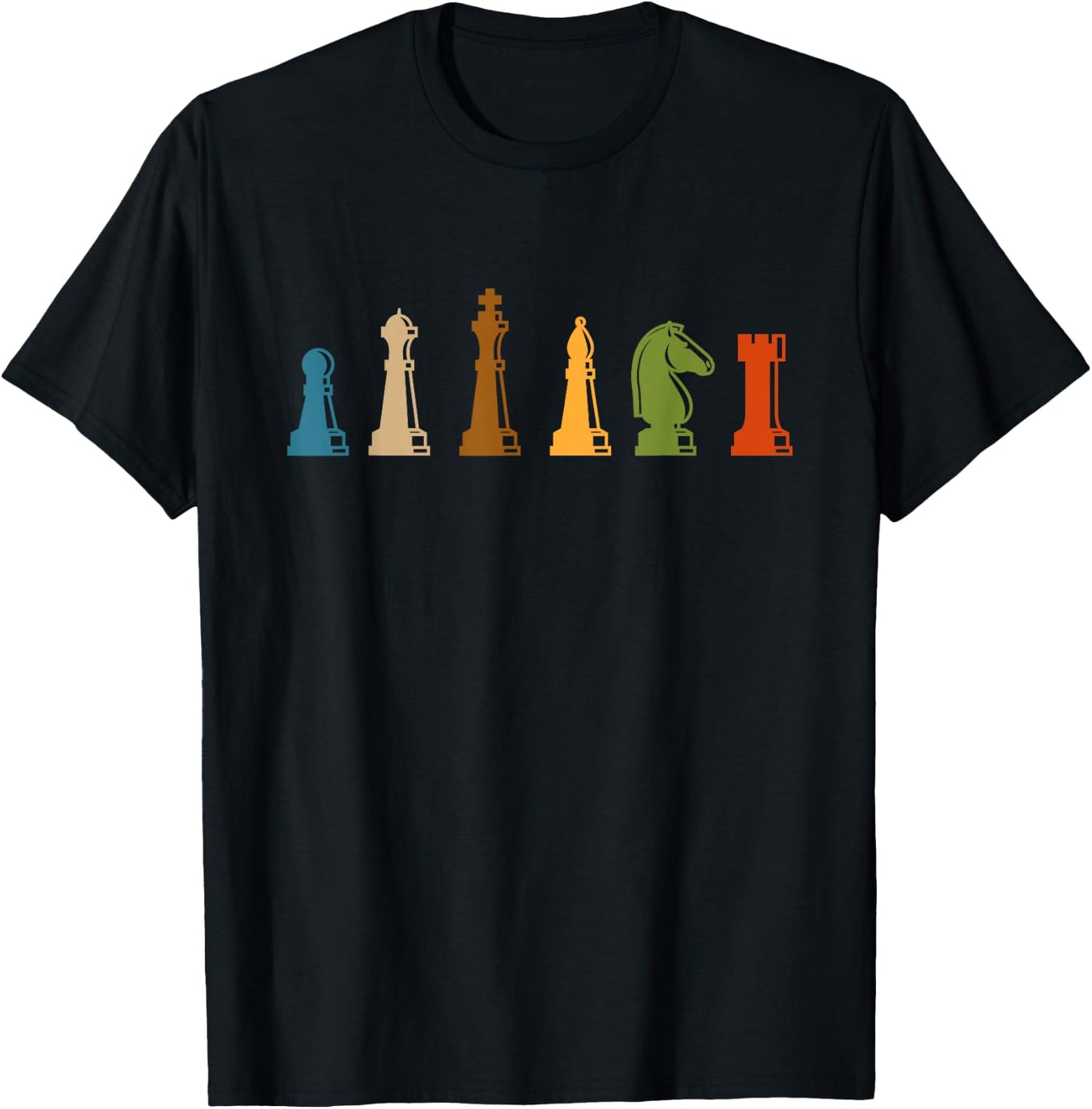 Chess Figure Board Game Brain Sports Nerd Gift Retro Chess T-Shirt - T-Shirt | Black