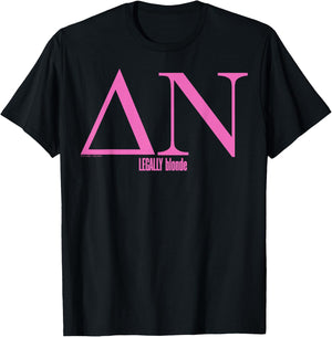 Legally Blonde Delta Nu Greek Letters Small T-Shirt - T-Shirt | Black