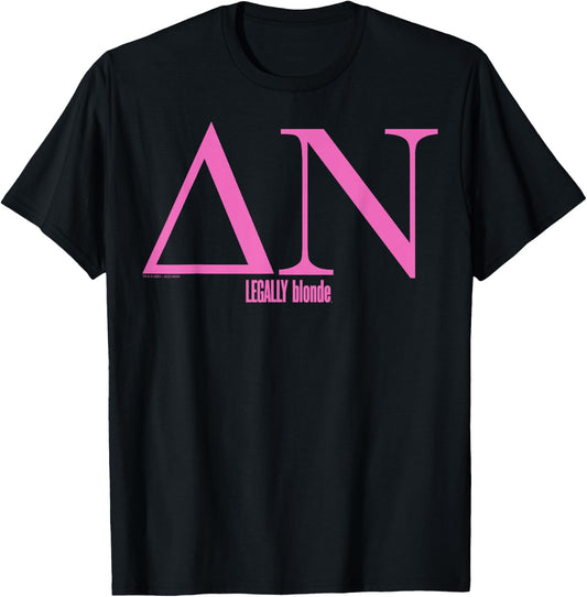 Legally Blonde Delta Nu Greek Letters Small T-Shirt - T-Shirt | Black