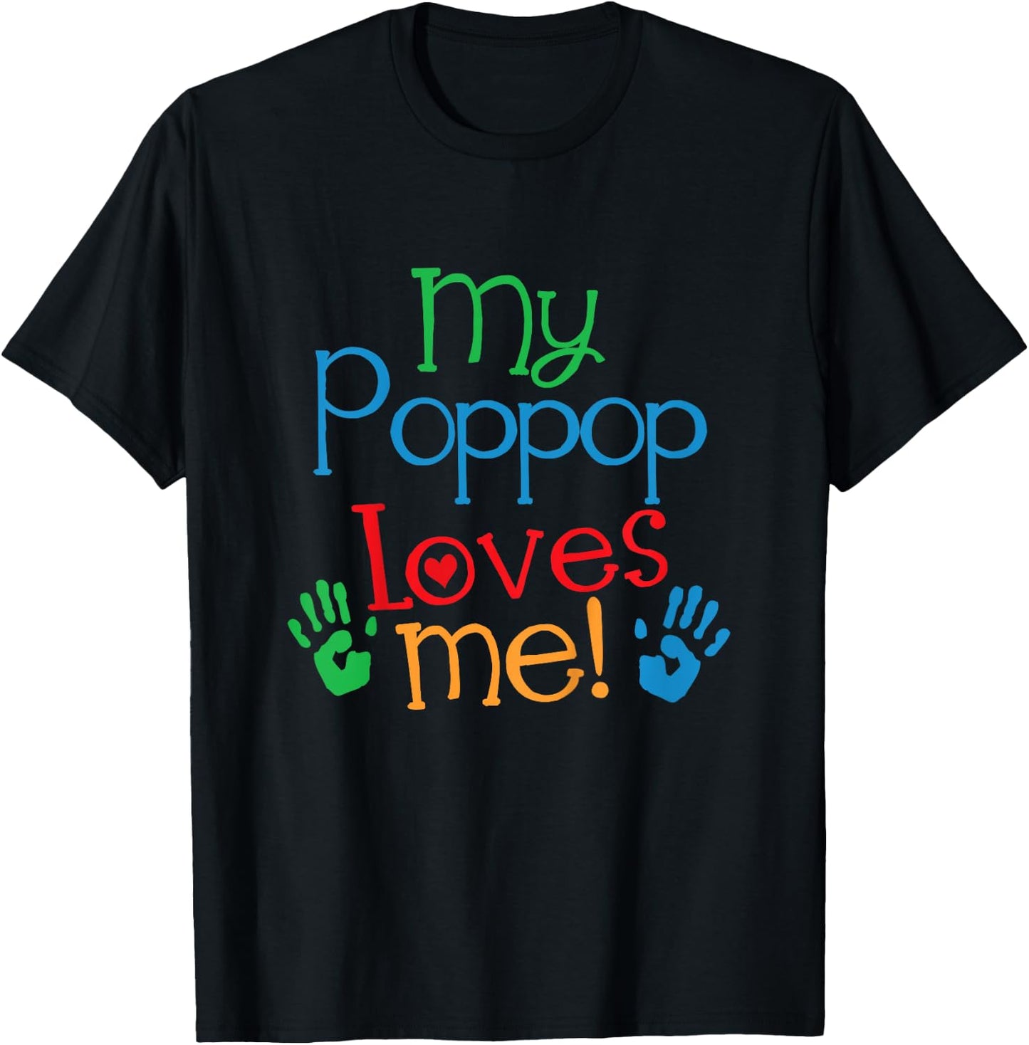 My PopPop Loves Me Grandkids T-Shirt - T-Shirt | Black