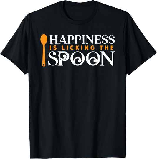 Licking the spoon baking baker cake T-Shirt - T-Shirt | Black