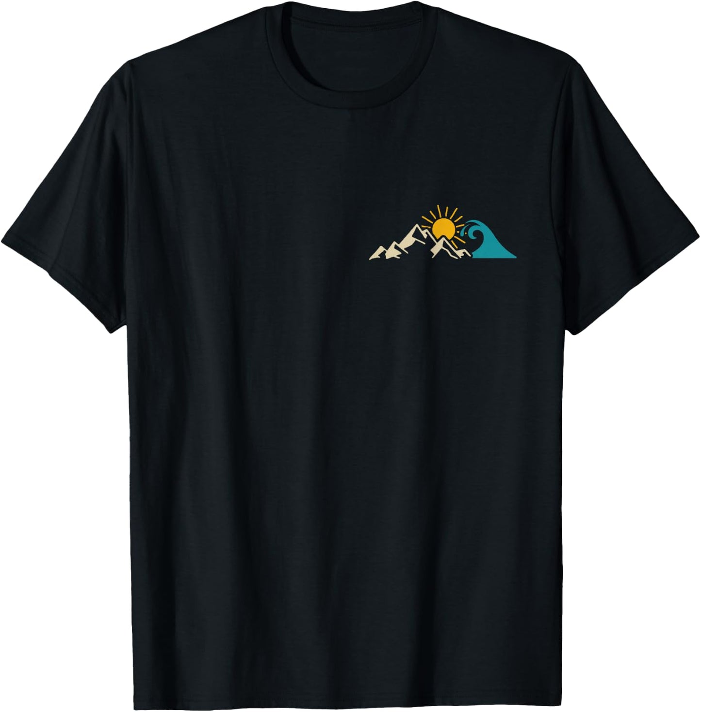 Mountains & Sea Hiking Surfer Climbing Hiker Nature Outdoor T-Shirt - T-Shirt | Black