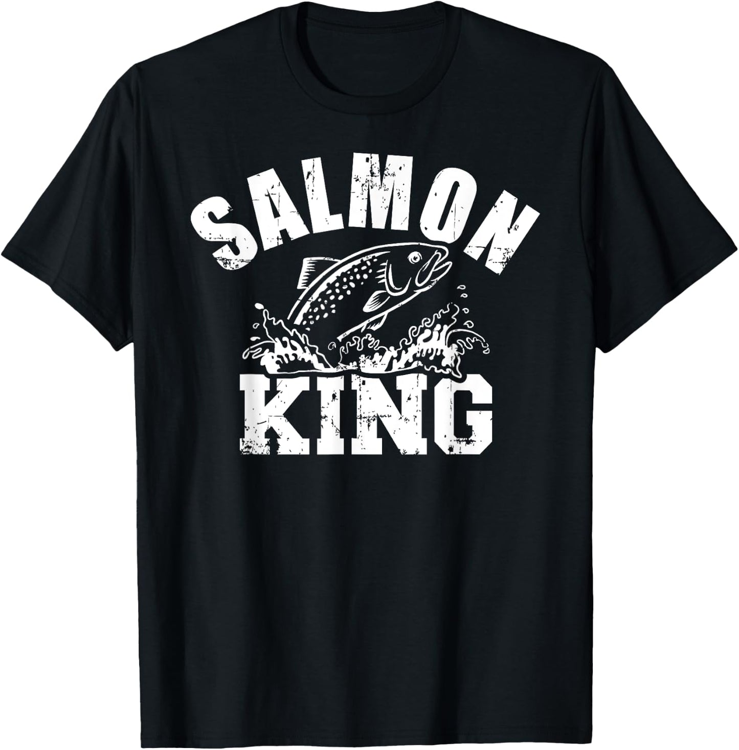 Salmon King Fishing T-Shirt - T-Shirt | Black