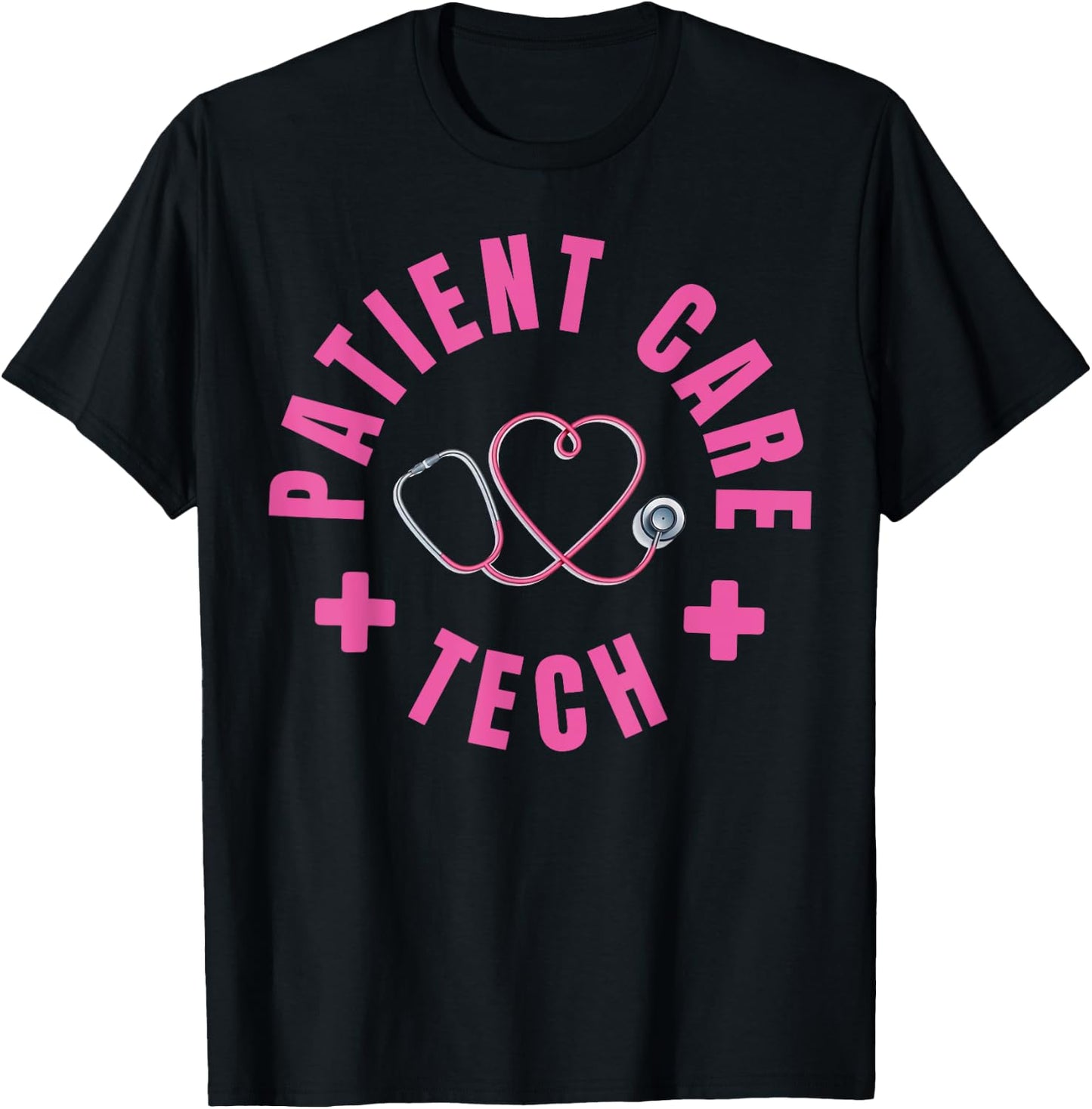 PCT Healthcare Assistant Patient Care Technician Stethoscope T-Shirt - T-Shirt | Black