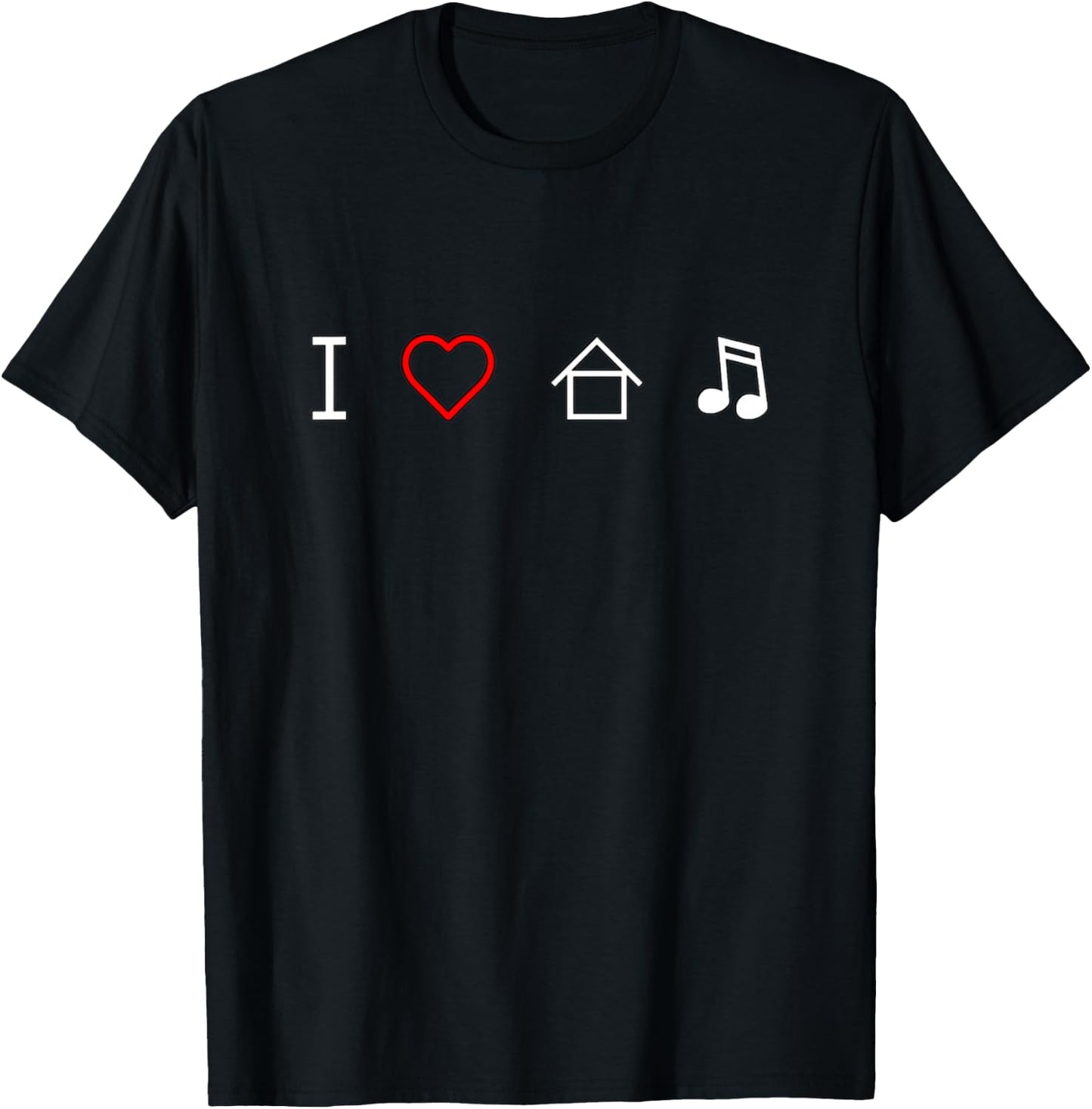 I Heart House Music Icons T-Shirt - T-Shirt | Black