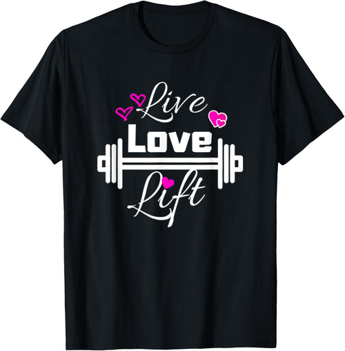 Live Love Lift Workout Weight Lifting Fitness Gym Barbell