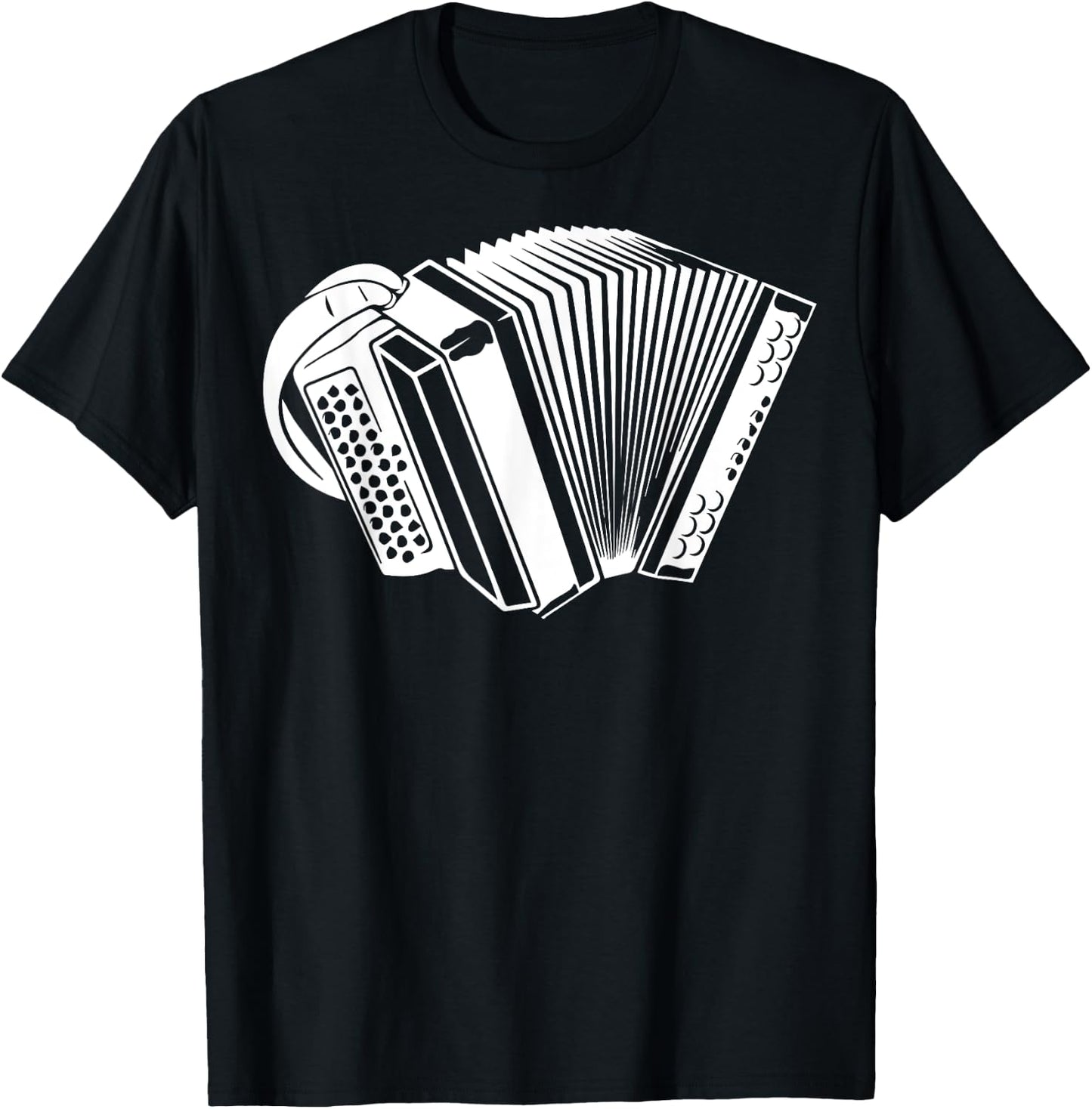 Graphic Accordion Instrument Men Women Hobby Learn Musician T-Shirt - T-Shirt | Black