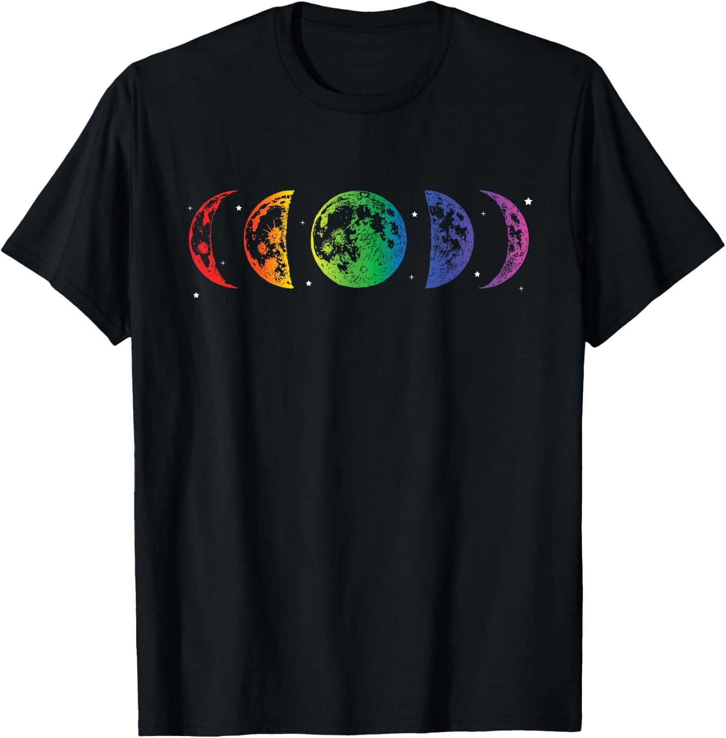 Moon Phase LBGTQ Rainbow Pride Equality Lunar Eclipse T-Shirt - T-Shirt | Black