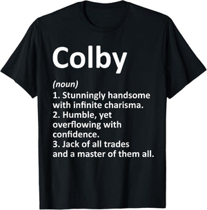 COLBY Definition Personalized Name Funny Birthday Gift T-Shirt - T-Shirt | Black