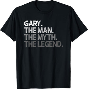 Gary Gift: The Man Myth Legend T-Shirt - T-Shirt | Black