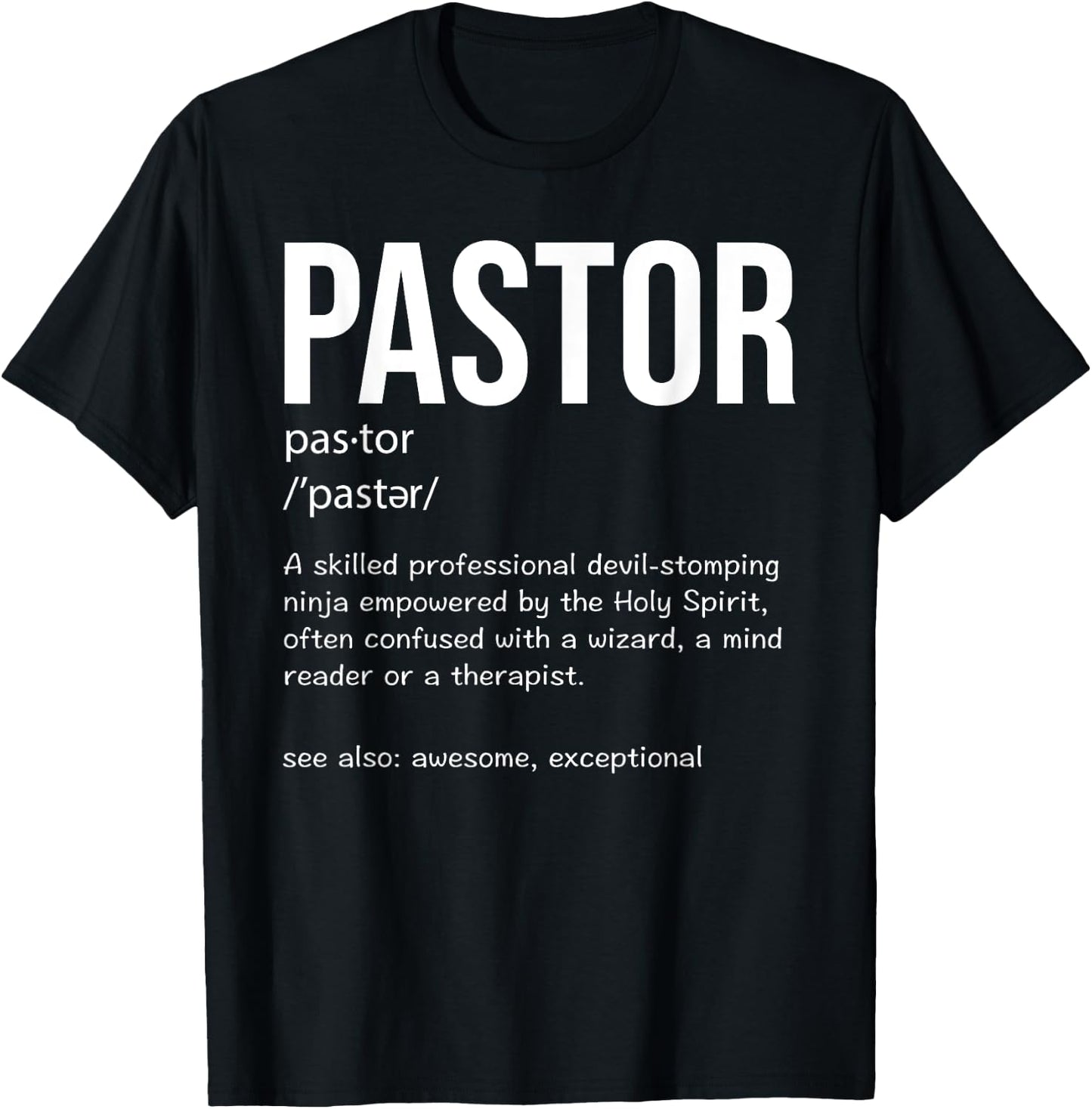 Cool Religious Lutheran Husband Wife Humor Lovers Funny Pastor Definition Christian Preachers Men Women T-Shirt - T-Shirt | Black