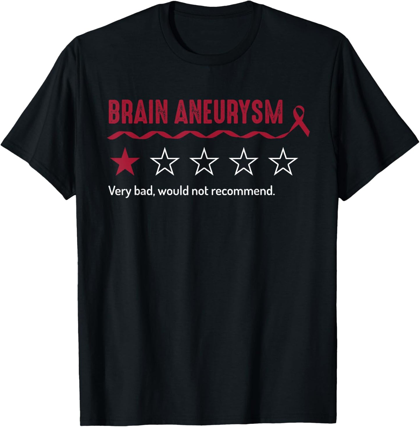 Brain Aneurysm Review Very Bad Would Not Recommend 1 Star T-Shirt - T-Shirt | Black