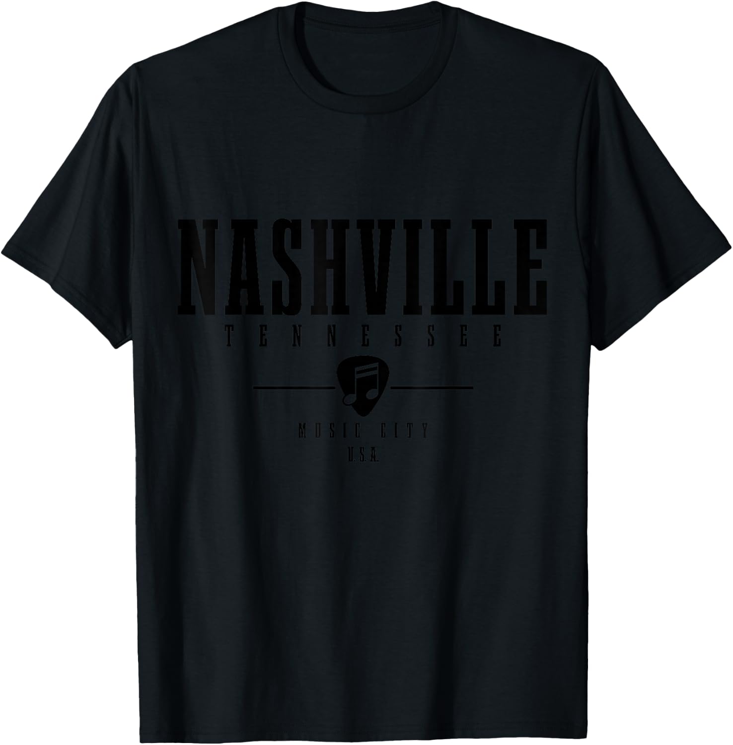Nashville Tennessee Country Music City Guitar Vintage T-Shirt - T-Shirt | Black