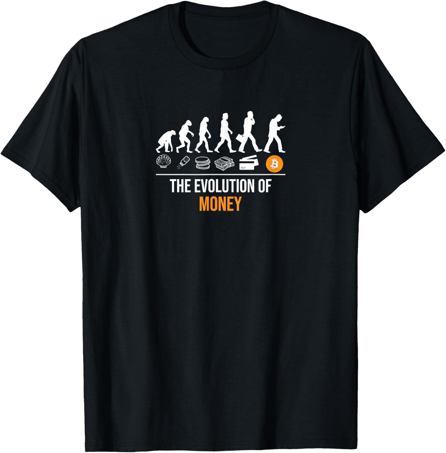 Bitcoin The Evolution of Money T-Shirt - T-Shirt | Black