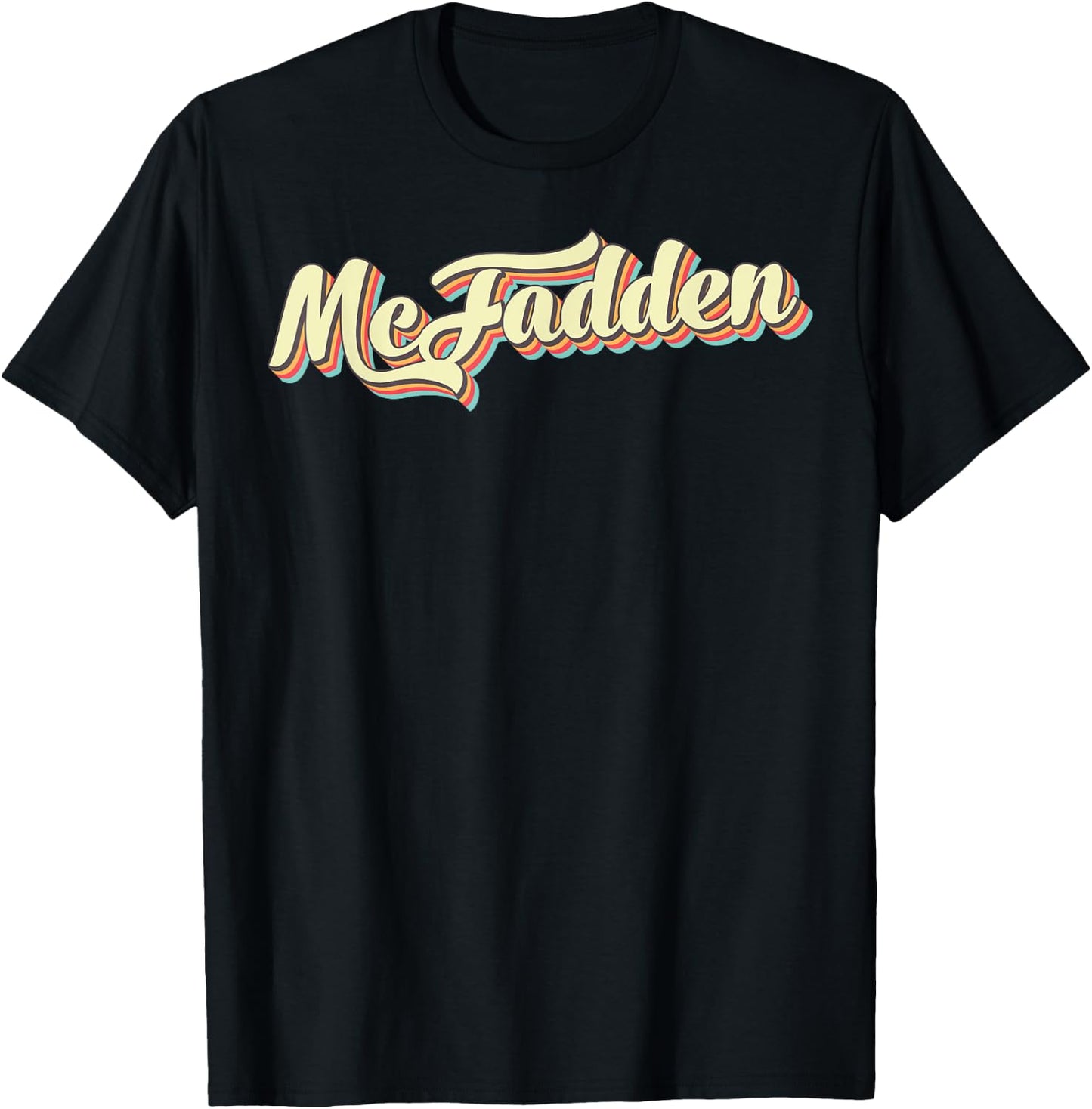 McFadden Retro Art Baseball Font Vintage T-Shirt - T-Shirt | Black