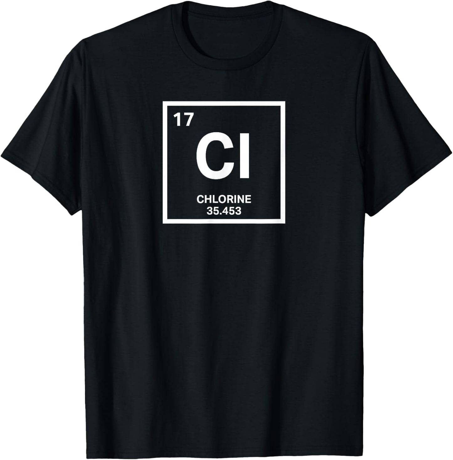 Chlorine Periodic Table Symbol Funny for Swimmers T-Shirt - T-Shirt | Black
