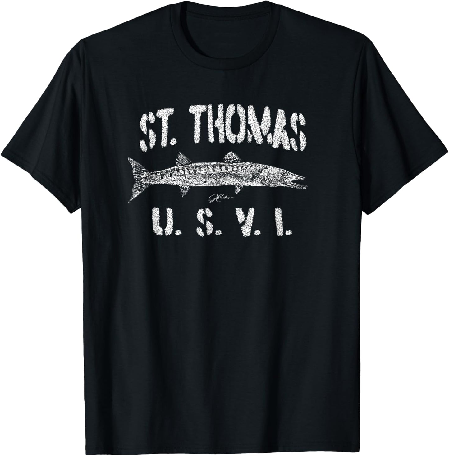 JCombs: St. Thomas, USVI, Great Barracuda T-Shirt - T-Shirt | Black