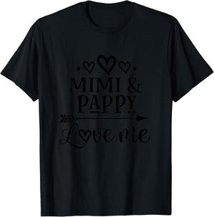 Kids Mimi and Pappy Love Me Granddaughter T-Shirt - T-Shirt | Black