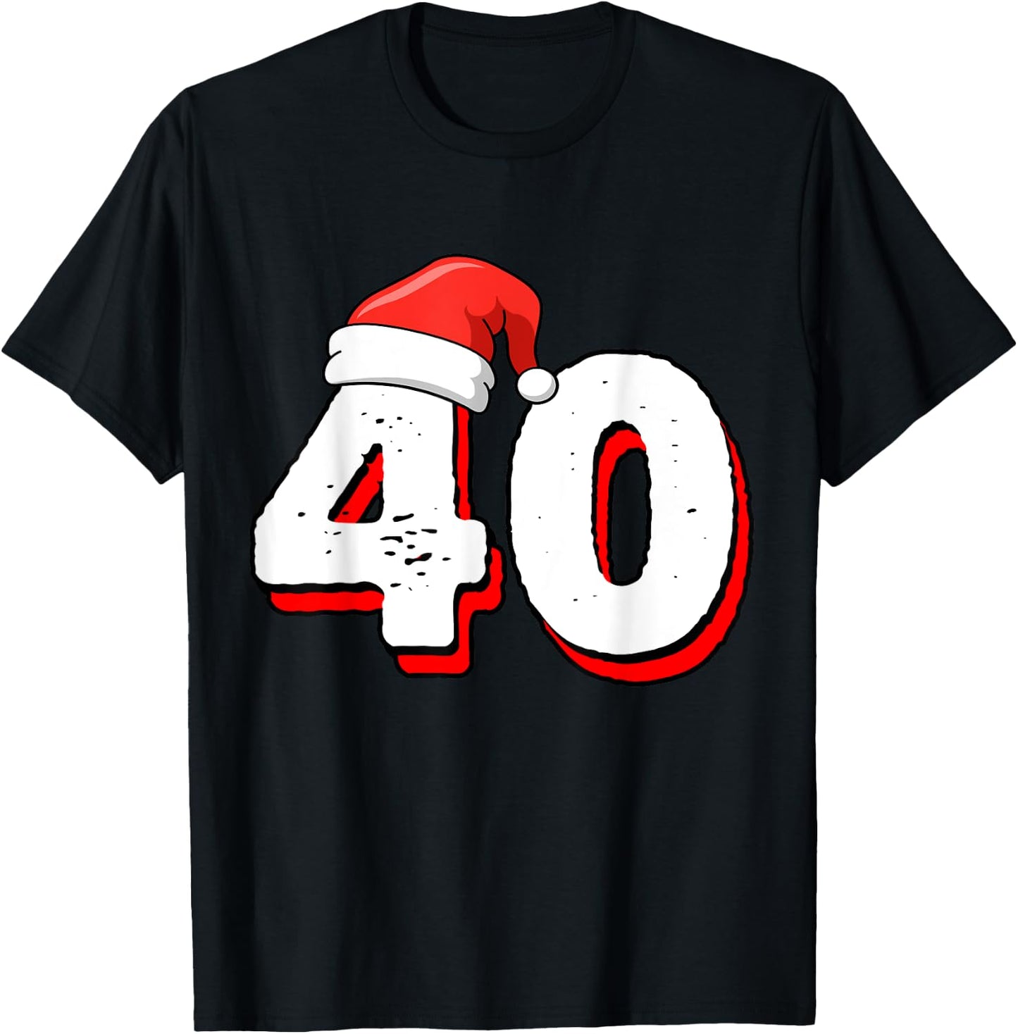 40th Birthday Christmas Number 40 Years Old Birthday T-Shirt - T-Shirt | Black