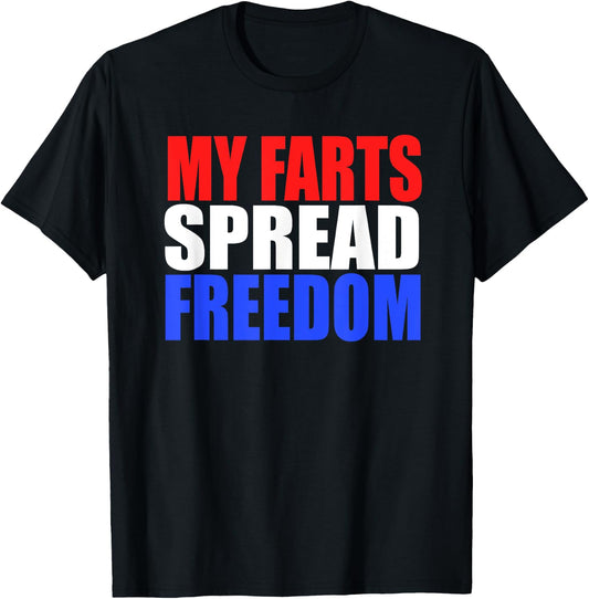 MY FARTS SPREAD FREEDOM Humorous & Fun Hillbilly Farting T-Shirt - T-Shirt | Black