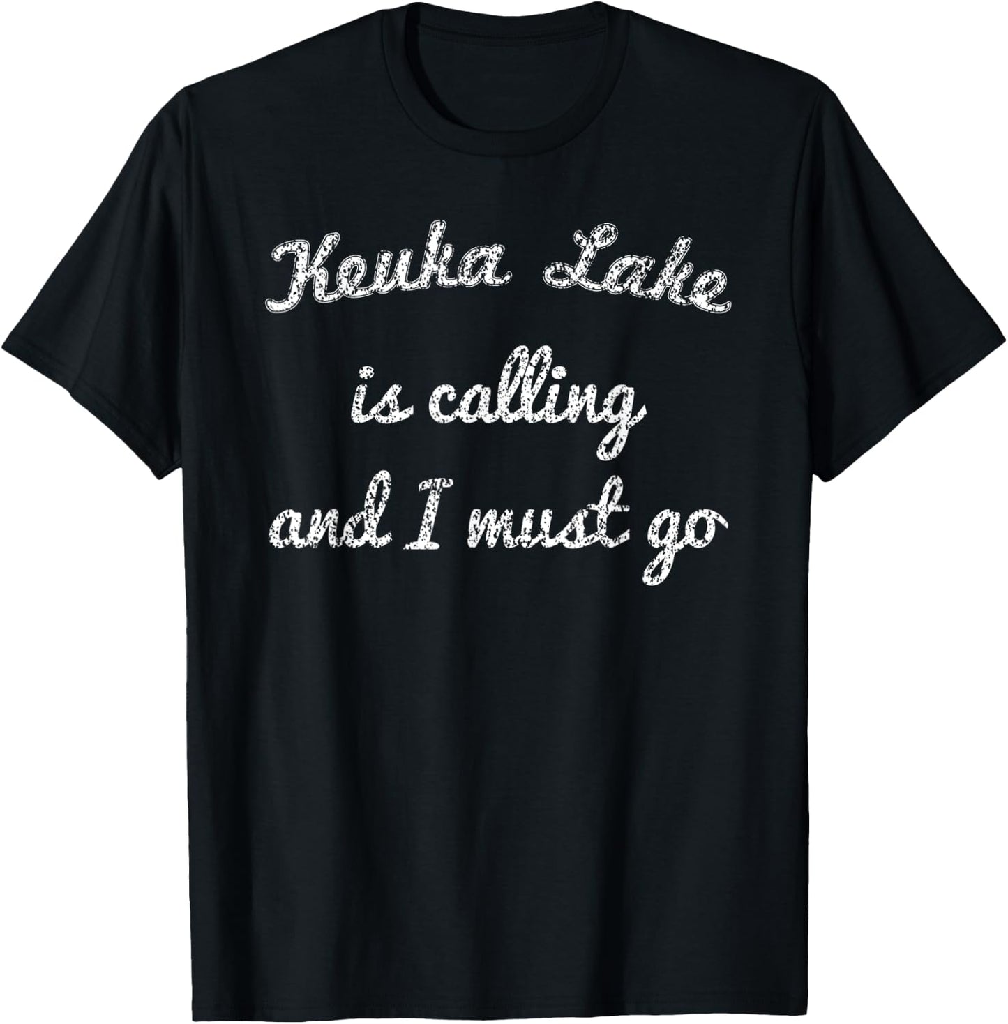 KEUKA LAKE NEW YORK Funny Fishing Camping Summer Gift Men Women Kids T-Shirt - T-Shirt | Black