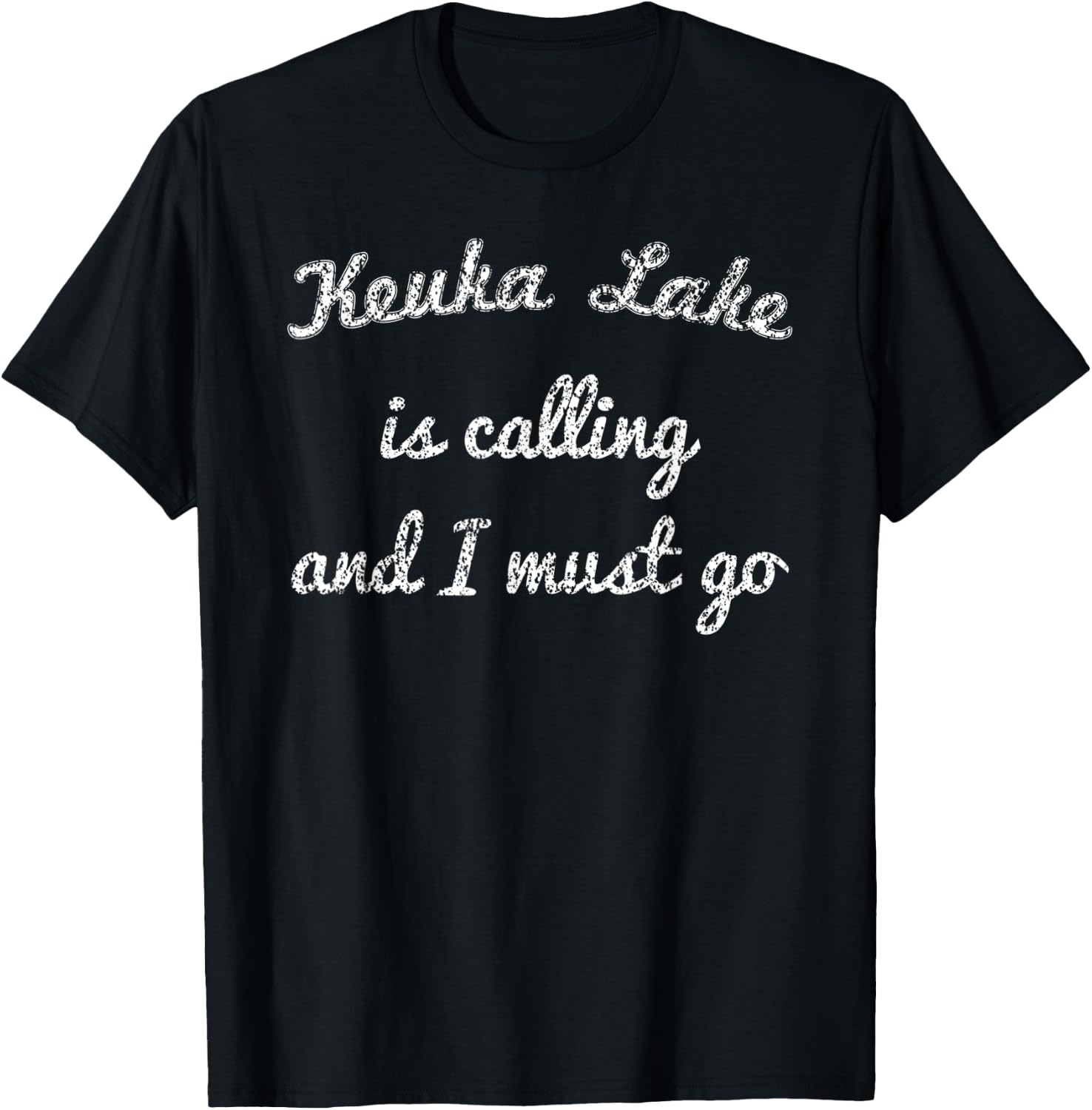 KEUKA LAKE NEW YORK Funny Fishing Camping Summer Gift Men Women Kids T-Shirt - T-Shirt | Black