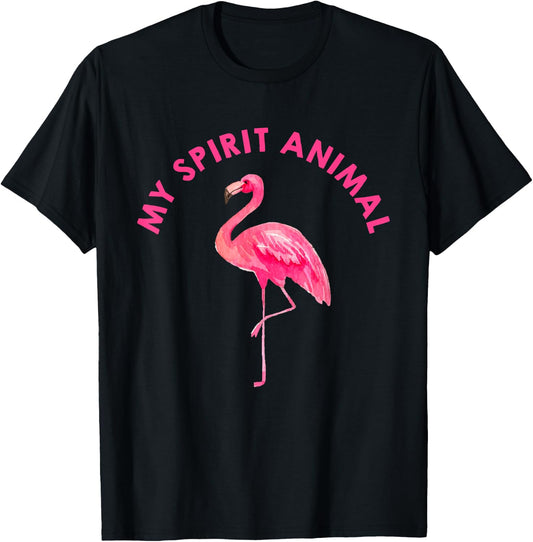 Flamingo Spirit Animal - Cute Flamingo Lover T-Shirt - T-Shirt | Black