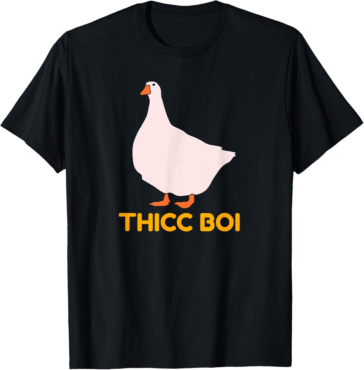 Funny Chunky Animal Chonky Goose Thicc Boi T-Shirt - T-Shirt | Black