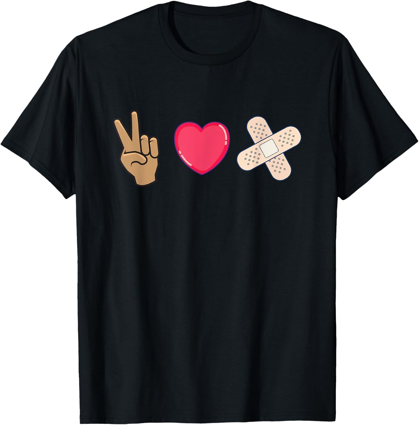 Peace Love Wound Care Nurse RN Appreciation Gifts T-Shirt - T-Shirt | Black