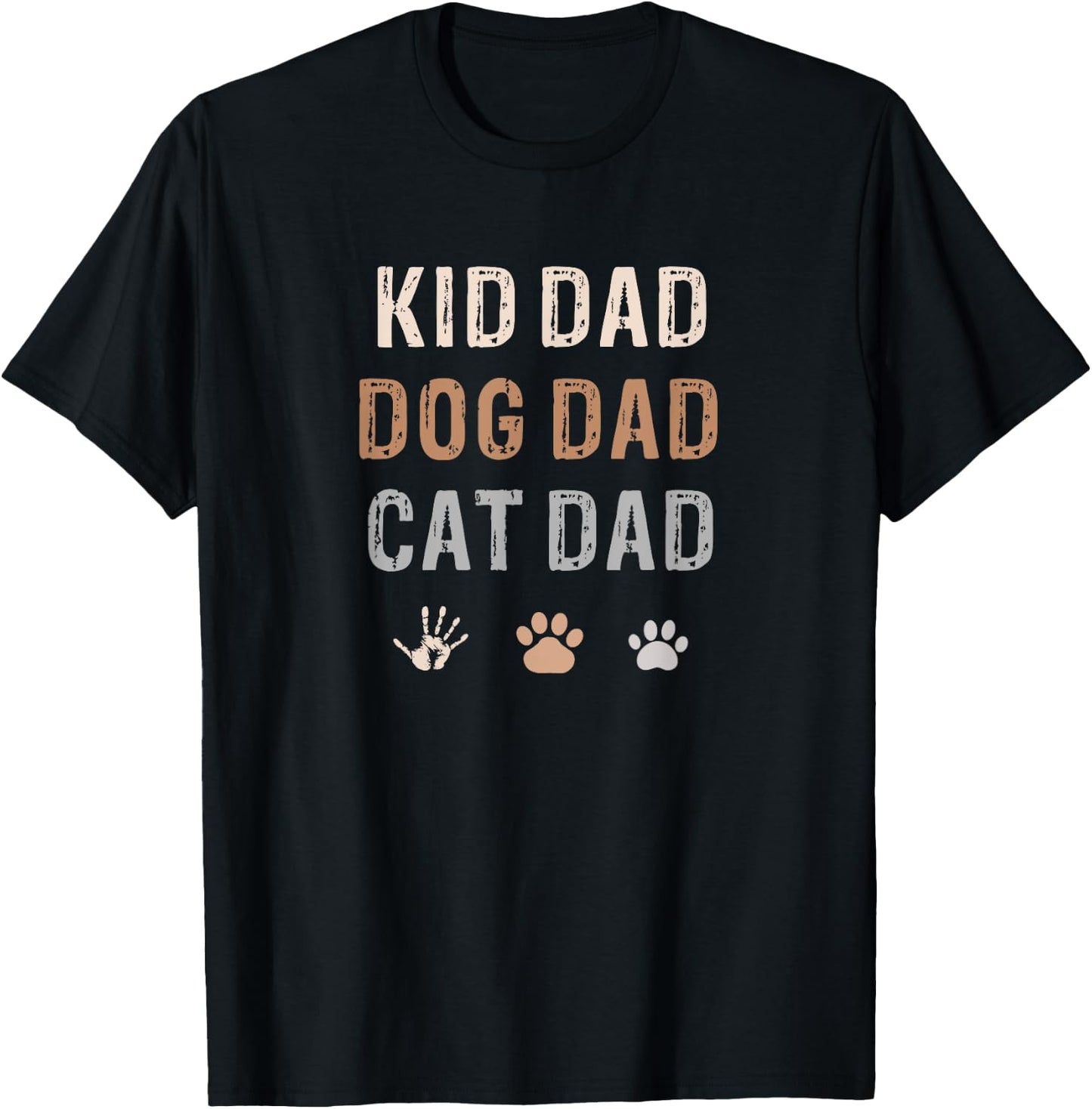 Funny Kid, Dog, Cat Dad Shirt Fur Papa Parent Father's Day T-Shirt - T-Shirt | Black