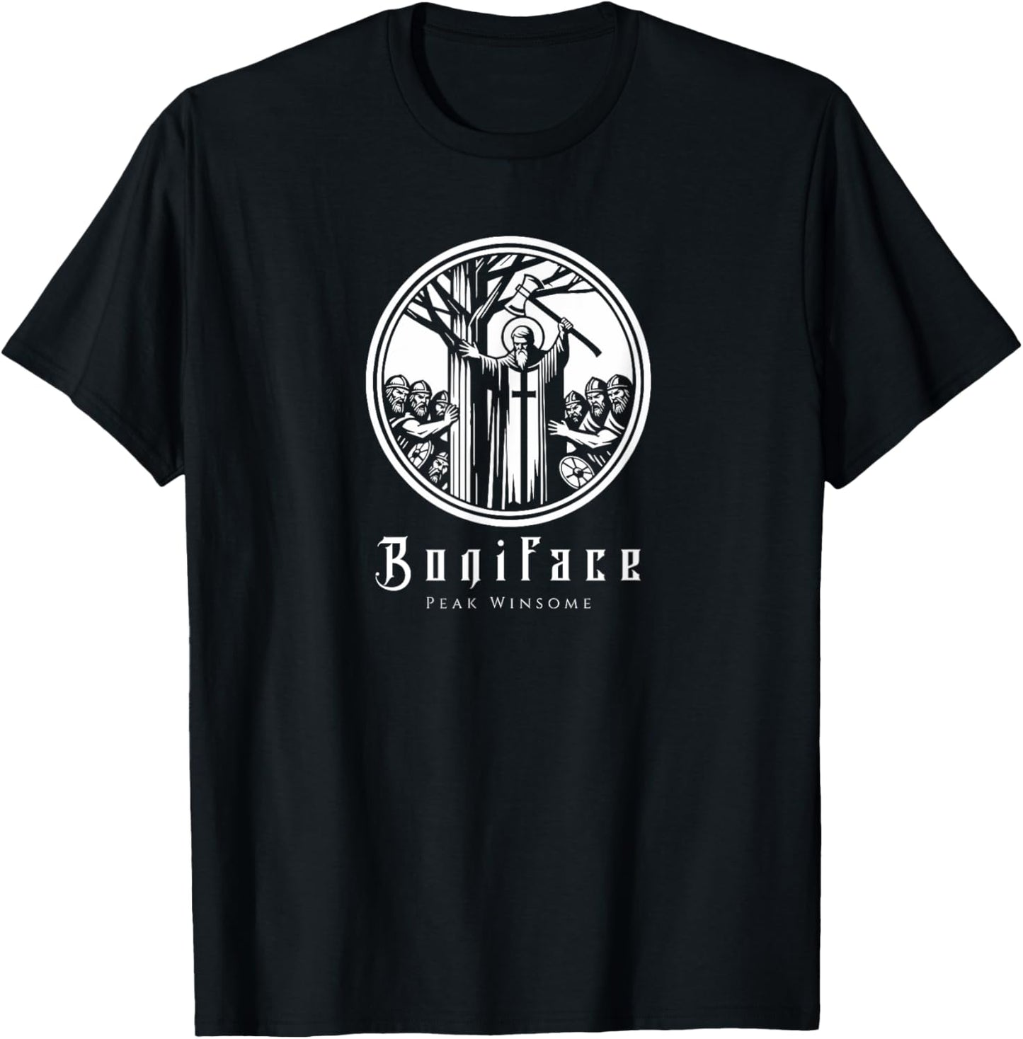 Saint Boniface | Peak Winsome Graphic Art| Christian Apparel T-Shirt - T-Shirt | Black