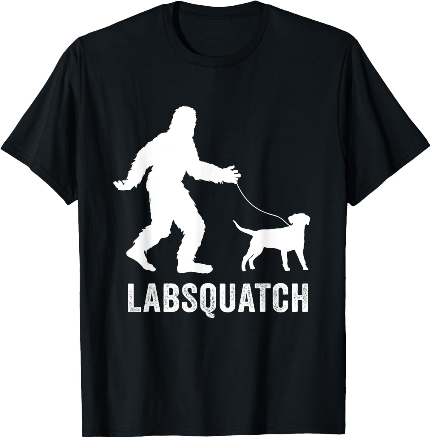 Labrador Retriever Funny Sasquatch Gifts | Bigfoot & Dogs T-Shirt - T-Shirt | Black