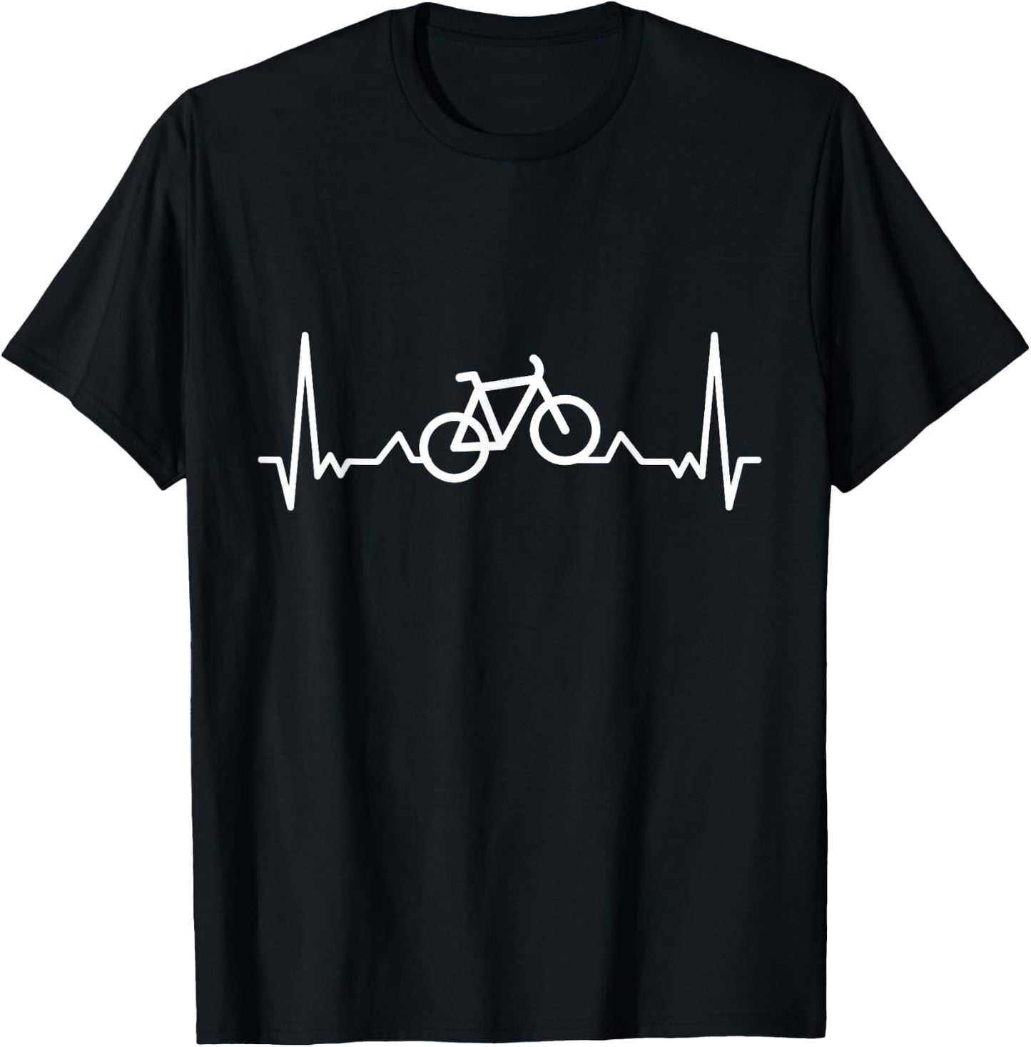 Bicycle Heartbeat Bike & Cycling Gift T-Shirt - T-Shirt | Black