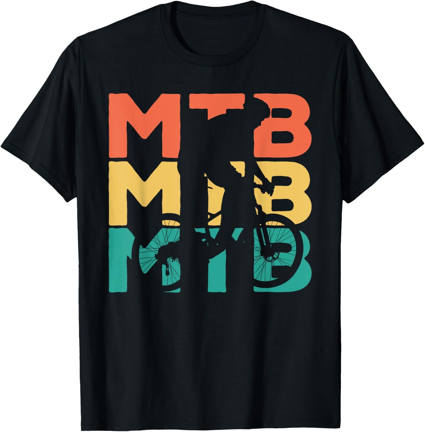 Retro Vintage MTB Gift Mountain Bikers T-Shirt - T-Shirt | Black