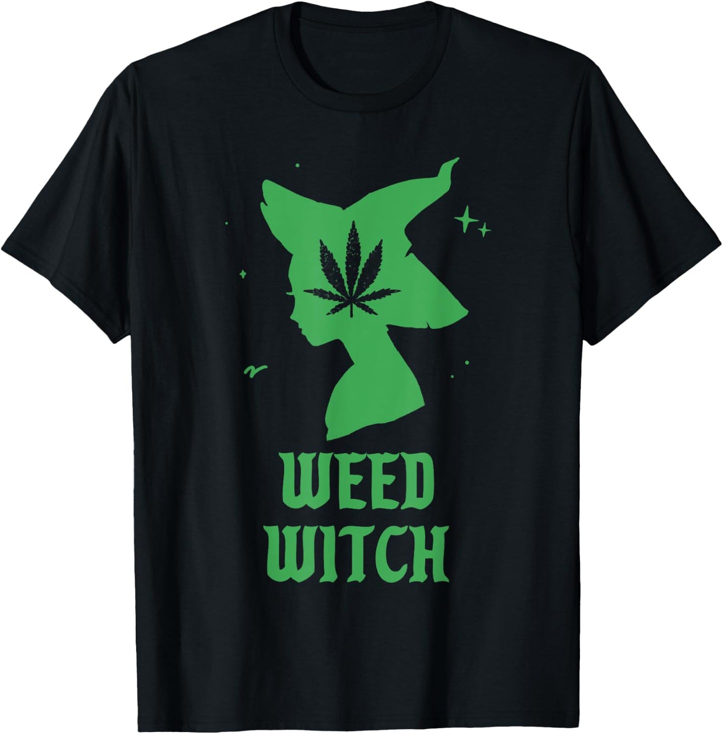 Weed Witch Funny Spooky Vibes Marijuana Halloween Costume T-Shirt - T-Shirt | Black