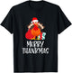 Merry Thanksmas Happy Thanksgiving Santa Turkey Gift T-Shirt - T-Shirt | Black