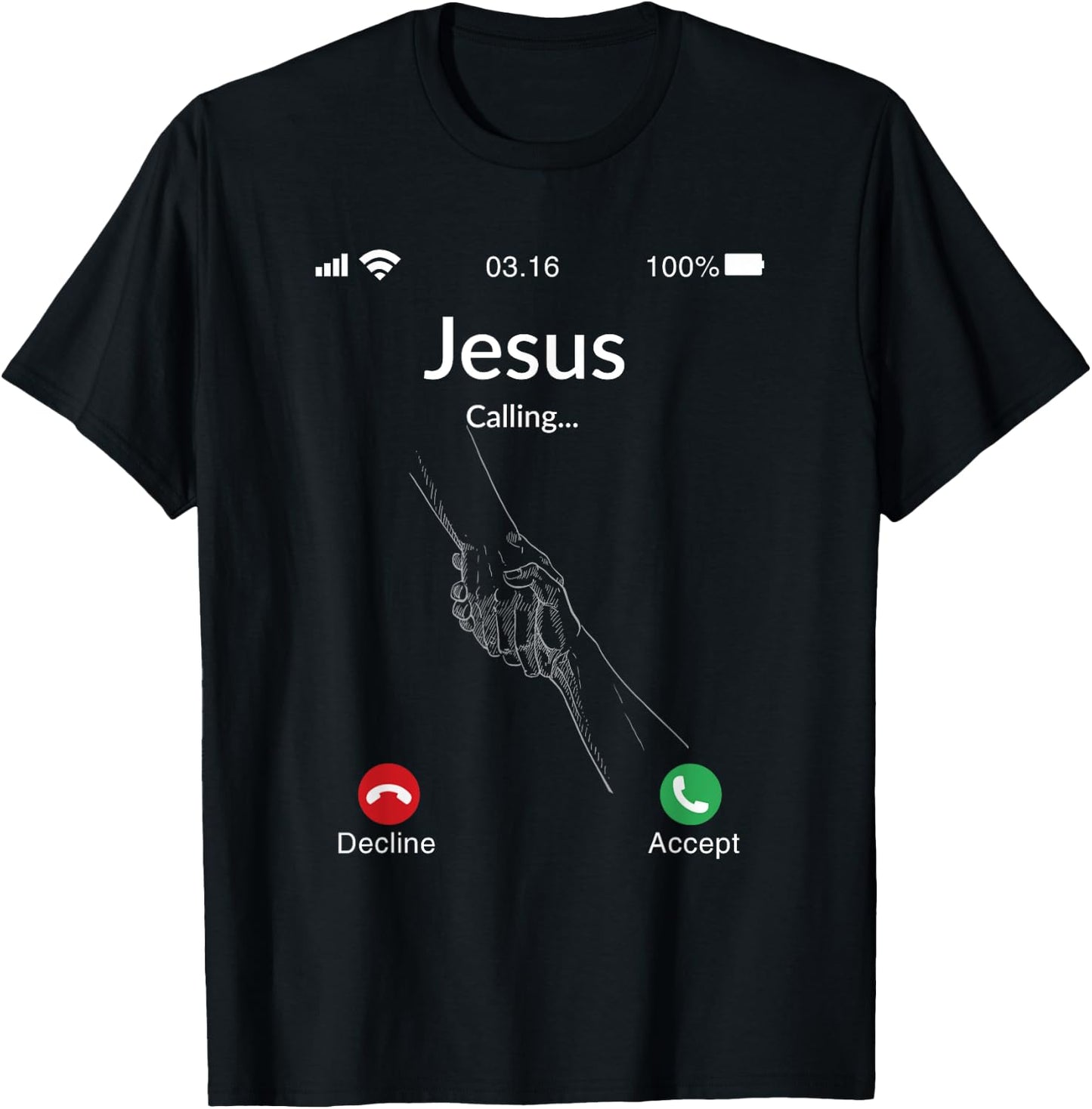 Christian Gift Jesus Is Calling T-Shirt - T-Shirt | Black