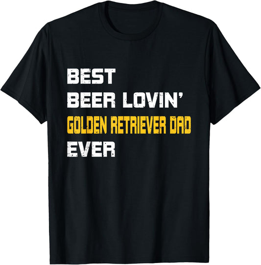Golden Retriever - Best Beer Loving Golden Retriever Dad T-Shirt - T-Shirt | Black